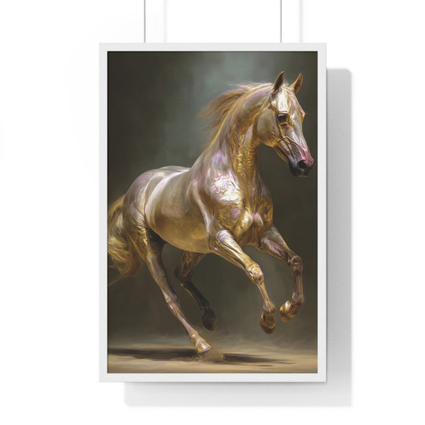 Elegant Horse Art Print, Horse Lover Gift, Wall Decor for Equestrians, Inspirational Home Art, Vertical Framed Horse Poster