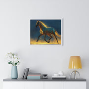 Majestic Horse Framed Poster, Equine Art Print, Wall Decor, Gift for Horse Lovers, Vibrant Home Accent, Horse Photography