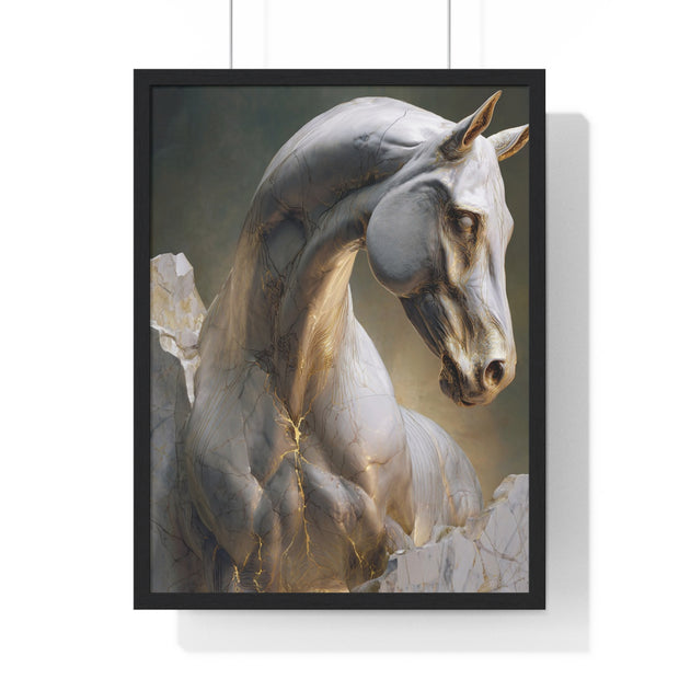Elegant Horse Sculpture Wall Art, Horse Decor, Modern Framed Poster, Home Decor, Gift for Animal Lovers, Art for Living Room