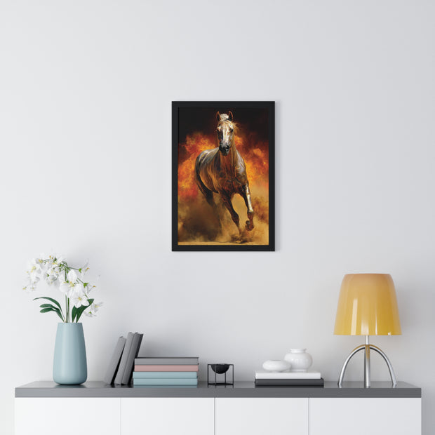 Majestic Horse Framed Poster | Wall Art for Animal Lovers, Equestrian Home Decor, Gift for Horse Enthusiasts, Motivational Art, Equine Decor