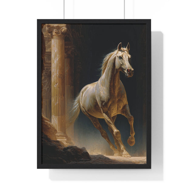 Elegant Horse Wall Art, Vertical Framed Poster, Equine Home Decor, Animal Art Print, Rustic Living Room Decoration