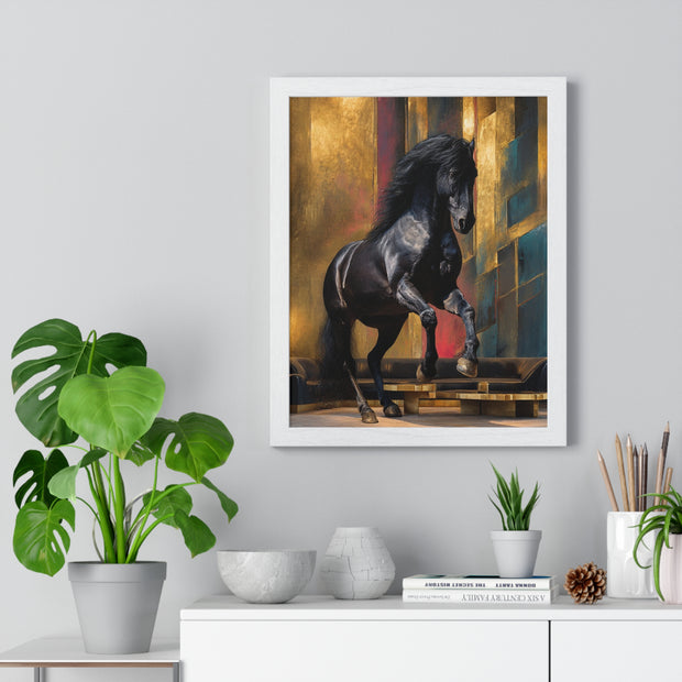 Elegant Horse Art Print, Framed Wall Decor, Equine Painting, Home Office Decor, Animal Lover Gift, Birthday, Anniversary, Christmas
