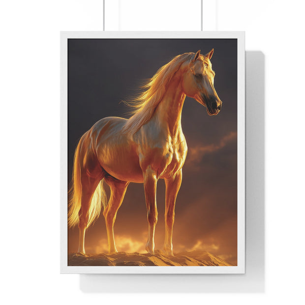 Majestic Horse Vertical Framed Poster | Horse Decor, Animal Art, Wall Art, Equestrian Gift, Nature Decor