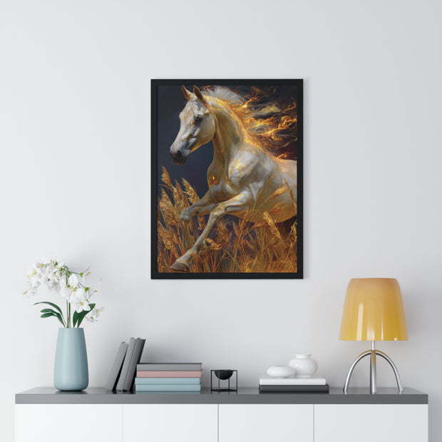 Majestic Horse Framed Art Print - Equestrian Decor, Nature Wall Art, Horse Lover Gift, Home Decoration, Animal Poster