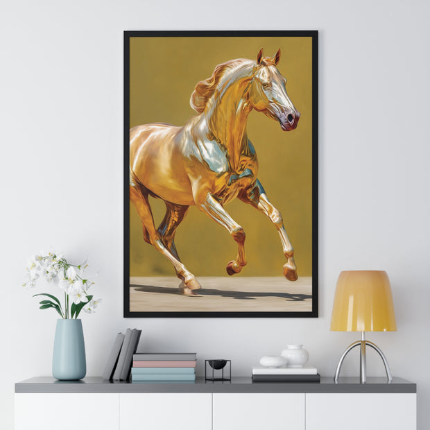 Elegant Horse Art Print, Vertical Framed Poster, Equine Decor, Modern Wall Art, Animal Lover Gift, Home Office Decoration