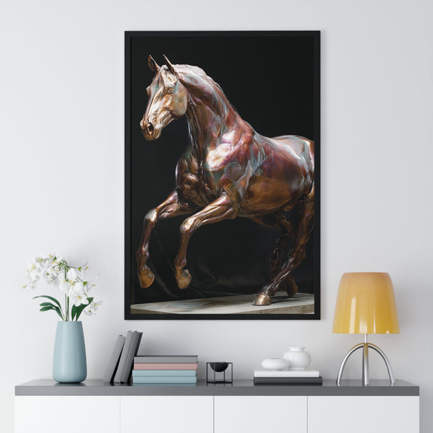 Elegant Horse Art Print, Home Decor, Equestrian Wall Art, Gift for Horse Lovers, Framed Poster Decoration
