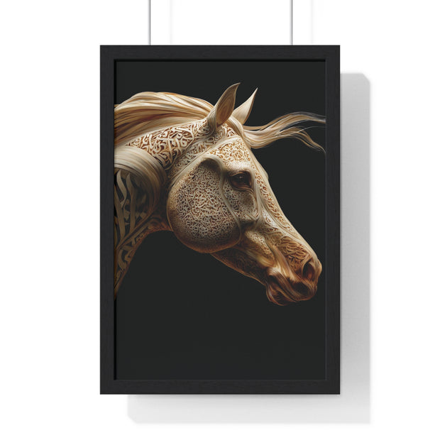 Elegant Horse Framed Art Print, Equine Wall Decor, Horse Lover Gift, Home Decor, Animal Artwork, Equestrian Style