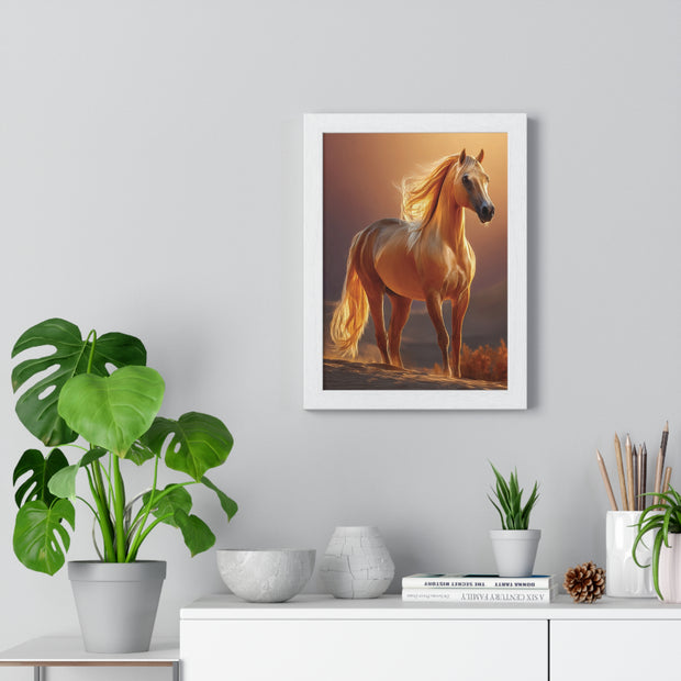 Majestic Horse Framed Poster - Equestrian Art, Farmhouse Decor, Wall Art, Horse Lover Gift, Nature Print