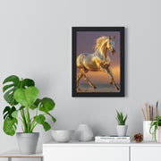 Golden Horse Framed Art Print, Equine Wall Decor, Horse Lover Gift, Equestrian Decor, Animal Home Art, Rustic Farmhouse Wall Art