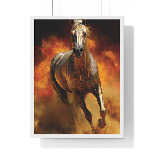 Majestic Horse Framed Poster | Wall Art for Animal Lovers, Equestrian Home Decor, Gift for Horse Enthusiasts, Motivational Art, Equine Decor