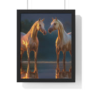 Elegant Horse Framed Poster, Horse Lover Art, Nature Wall Decor, Equine Photography, Gift for Home, Equestrian Decor