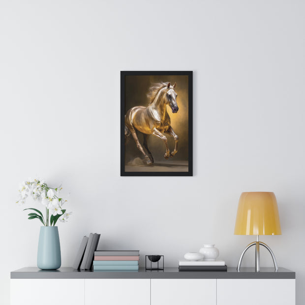 Majestic Horse Vertical Framed Poster, Equine Art Print, Home Decor, Animal Lover Gift, Equestrian Wall Art, Horse-Themed Decoration