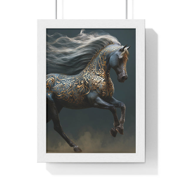 Elegant Horse Art Print, Vertical Framed Poster, Equine Decor, Home Wall Art, Gift for Horse Lovers, Contemporary Art