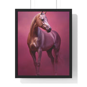 Elegant Horse Vertical Framed Poster, Farmhouse Decor, Animal Art Print, Gift for Horse Lovers, Equine Wall Art