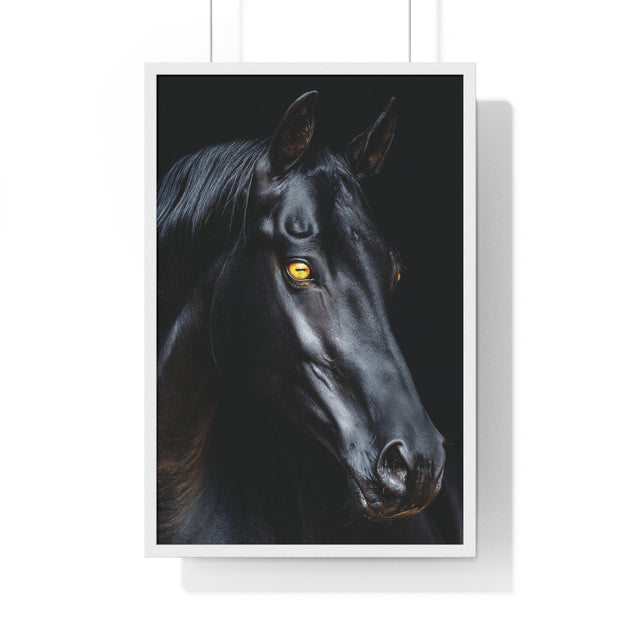 Elegant Horse Portrait Wall Art, Framed Horse Print, Home Decor, Animal Lover Gift, Equine Artwork, Living Room Decoration
