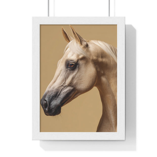 Elegant Horse Portrait Framed Poster, Wall Art for Horse Lovers, Home Decor, Equestrian Gift, Animal Themed Decor