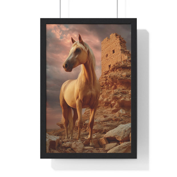 Majestic Horse Wall Art Print, Framed Nature Poster, Home Decor, Equestrian Gift, Western Wall Art