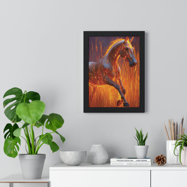 Fiery Horse Wall Art Poster, Animal Lover Print, Horse Decor, Equestrian Gift, Living Room Decor, Unique Art