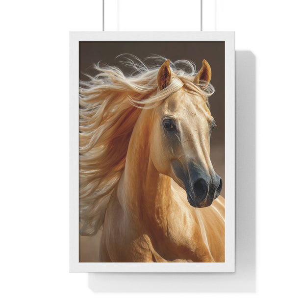Majestic Horse Art Print - Vertical Framed Poster, Elegant Horse Decor, Nature Wall Art, Animal Lovers Gift, Home & Office Decoration