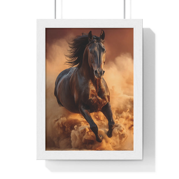 Galloping Wild Horse Framed Poster, Equine Wall Art, Nature Decor, Horse Lover Gift, Rustic Home Decor, Farmhouse Artwork