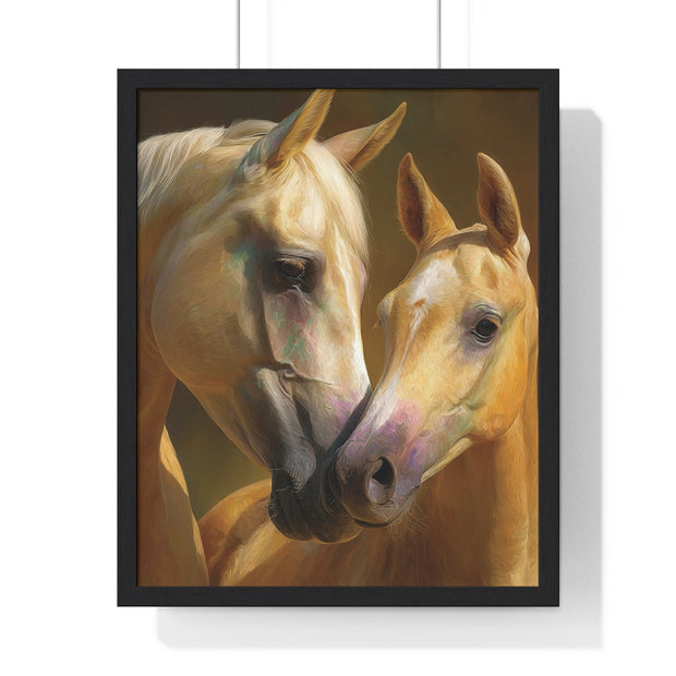 Horse Love Vertical Framed Poster, Equine Wall Art, Farmhouse Decor, Gift for Horse Lovers, Equestrian Home Decor