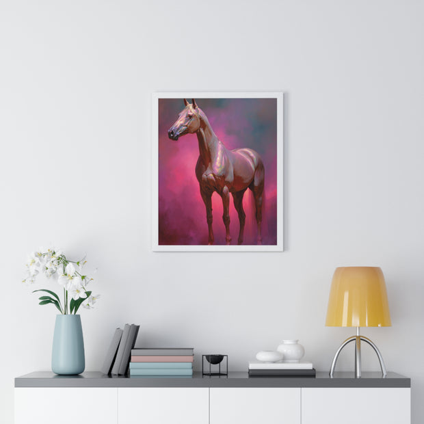 Elegant Horse Wall Art Print, Vertical Framed Poster, Equestrian Decor, Horse Lover Gift, Home Aesthetic, Animal Art