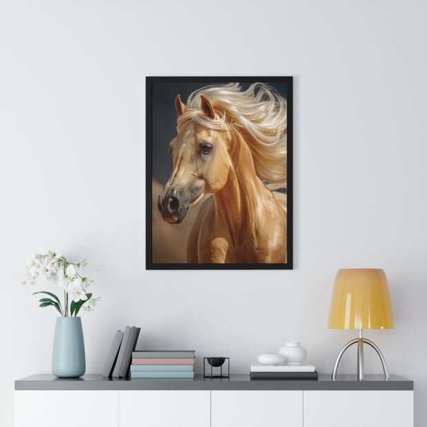 Majestic Horse Vertical Framed Poster, Animal Wall Art, Home Décor, Equestrian Gifts, Nature Lover Print, Office Decoration