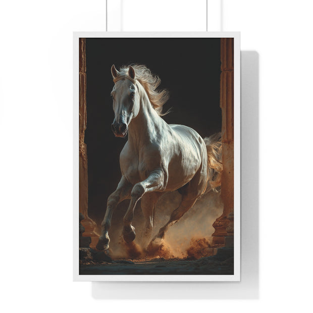 Majestic Horse Framed Poster Art, Equestrian Wall Decor, Farmhouse Style Home Decor, Gift for Horse Lovers, Equine Themed Artwork