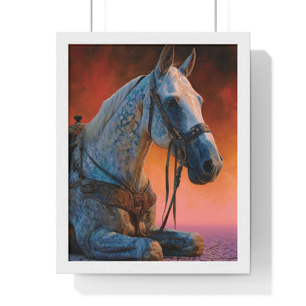 Elegant Horse Vertical Framed Poster - Art Print for Horse Lovers, Home Decor, Gift, Animal Wall Art, Nature Enthusiasts