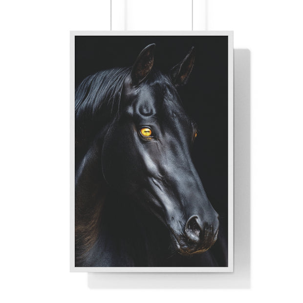 Elegant Horse Portrait Wall Art, Framed Horse Print, Home Decor, Animal Lover Gift, Equine Artwork, Living Room Decoration