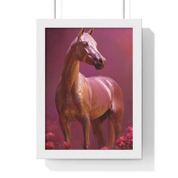 Elegant Horse Art Framed Poster, Equine Decor, Horse Lover Gift, Wall Art for Home, Unique Gift for Her, Animal Artwork