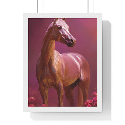 Elegant Horse Art Framed Poster, Equine Decor, Horse Lover Gift, Wall Art for Home, Unique Gift for Her, Animal Artwork