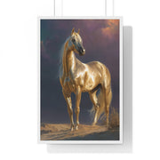 Elegant Horse Vertical Framed Poster, Equine Art, Horse Lover Gift, Home Decor, Equestrian Wall Art, Nature Inspired Décor