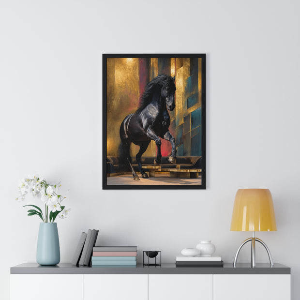Elegant Horse Art Print, Framed Wall Decor, Equine Painting, Home Office Decor, Animal Lover Gift, Birthday, Anniversary, Christmas