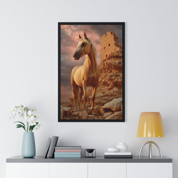Majestic Horse Wall Art Print, Framed Nature Poster, Home Decor, Equestrian Gift, Western Wall Art