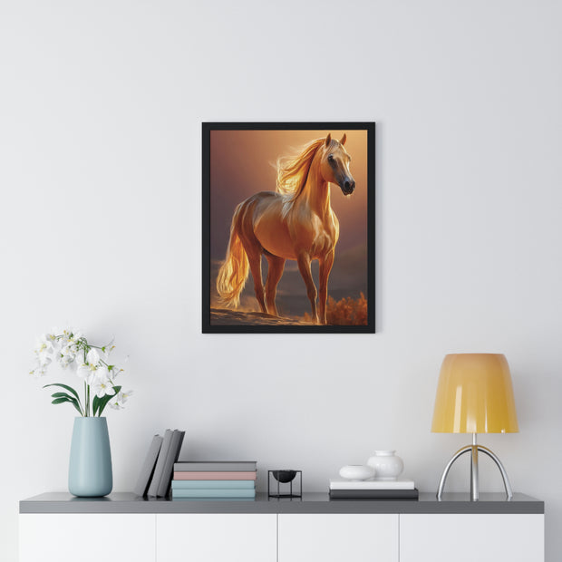 Majestic Horse Framed Poster - Equestrian Art, Farmhouse Decor, Wall Art, Horse Lover Gift, Nature Print