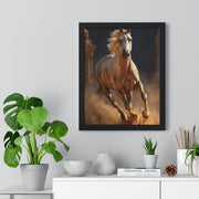 Stunning Horse Vertical Framed Poster, Home Décor, Equestrian Art, Gift for Horse Lovers, Inspirational Wall Art, Rustic Interior