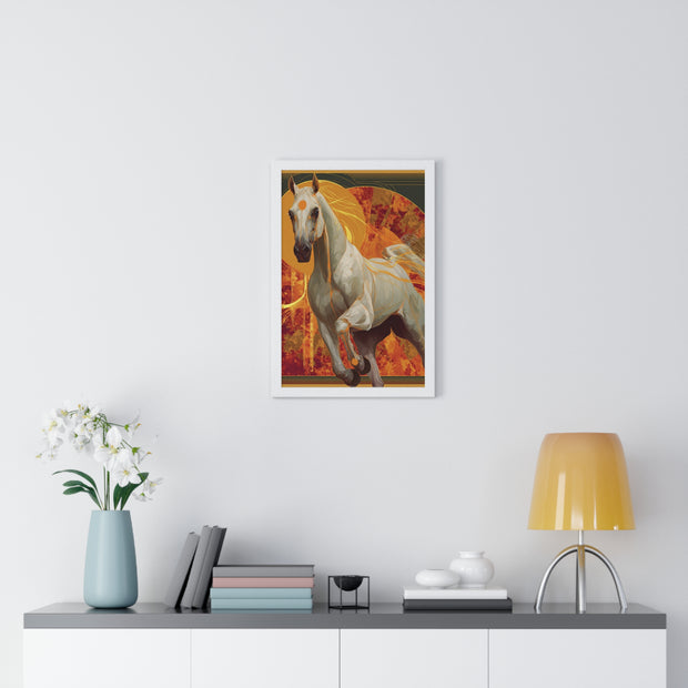Majestic Horse Art Print, Vertical Framed Poster for Horse Lovers, Equine Wall Decor, Equestrian Gifts, Nature-Inspired Home Art