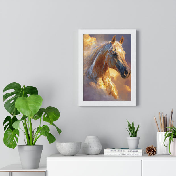 Stunning Horse Artwork Vertical Framed Poster, Horse Lovers Gift, Equestrian Home Decor, Animal Wall Art, Unique Gift Idea