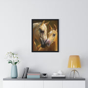 Horse Love Vertical Framed Poster, Equine Wall Art, Farmhouse Decor, Gift for Horse Lovers, Equestrian Home Decor