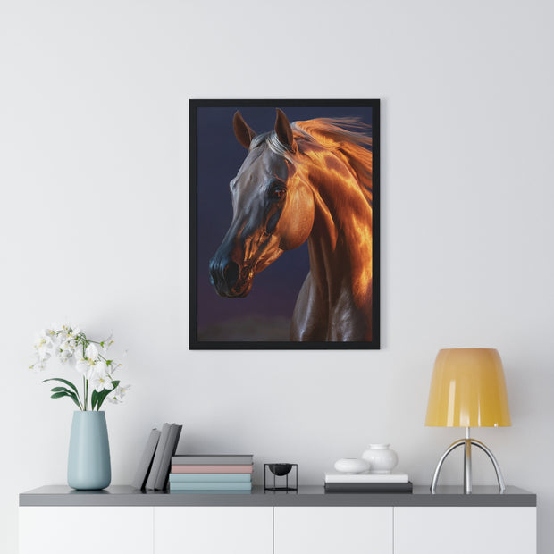 Elegant Horse Art Print, Vertical Framed Poster, Equestrian Decor, Horse Lover Gift, Home Wall Art, Animal Themed Decoration
