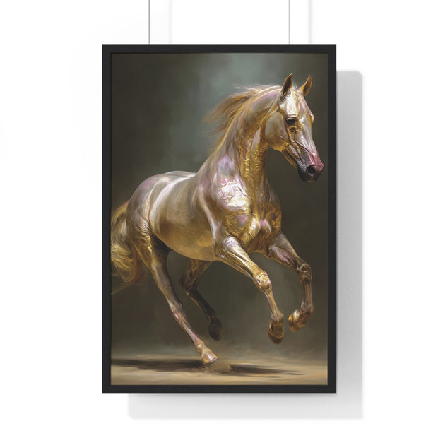 Elegant Horse Art Print, Horse Lover Gift, Wall Decor for Equestrians, Inspirational Home Art, Vertical Framed Horse Poster