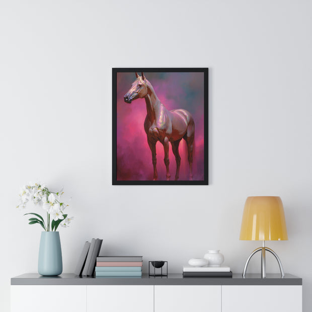 Elegant Horse Wall Art Print, Vertical Framed Poster, Equestrian Decor, Horse Lover Gift, Home Aesthetic, Animal Art