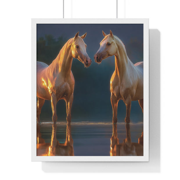 Elegant Horse Framed Poster, Horse Lover Art, Nature Wall Decor, Equine Photography, Gift for Home, Equestrian Decor