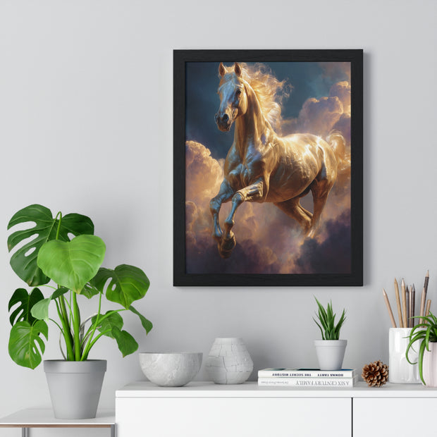 Majestic Horse Framed Poster, Equine Art, Home Decor, Wall Art, Gift for Horse Lovers, Equestrian Decor