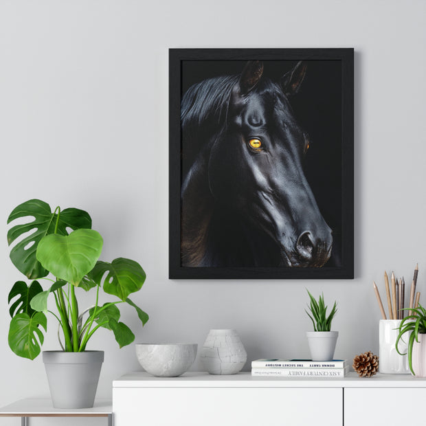 Elegant Horse Portrait Wall Art, Framed Horse Print, Home Decor, Animal Lover Gift, Equine Artwork, Living Room Decoration