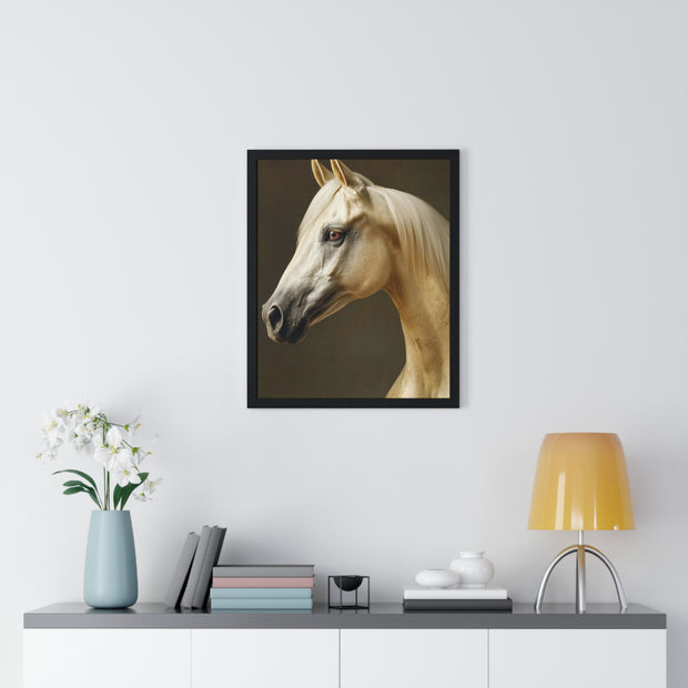 Elegant Horse Framed Poster | Modern Wall Art | Equine Decor | Horse Lover Gift | Farmhouse Decor | Art for Animal Enthusiasts