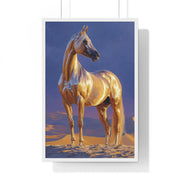 Golden Horse Framed Art Print, Equine Wall Decor, Animal Lover Gift, Nature Artwork, Equestrian Home Decor