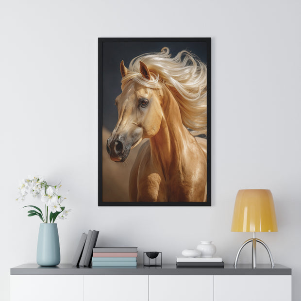 Majestic Horse Vertical Framed Poster, Animal Wall Art, Home Décor, Equestrian Gifts, Nature Lover Print, Office Decoration