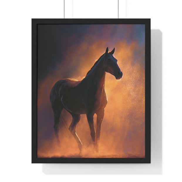 Majestic Horse Vertical Framed Poster - Art Print, Equine Decor, Horse Lover Gift, Home Wall Art, Office Decoration